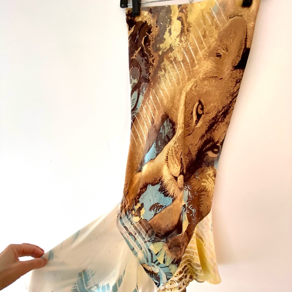 RARE, COLLECTOR’S EUC ROBERTO CAVALLI SILK TROPICAL FITTED FISHTAIL SKIRT - Picture 9 of 16